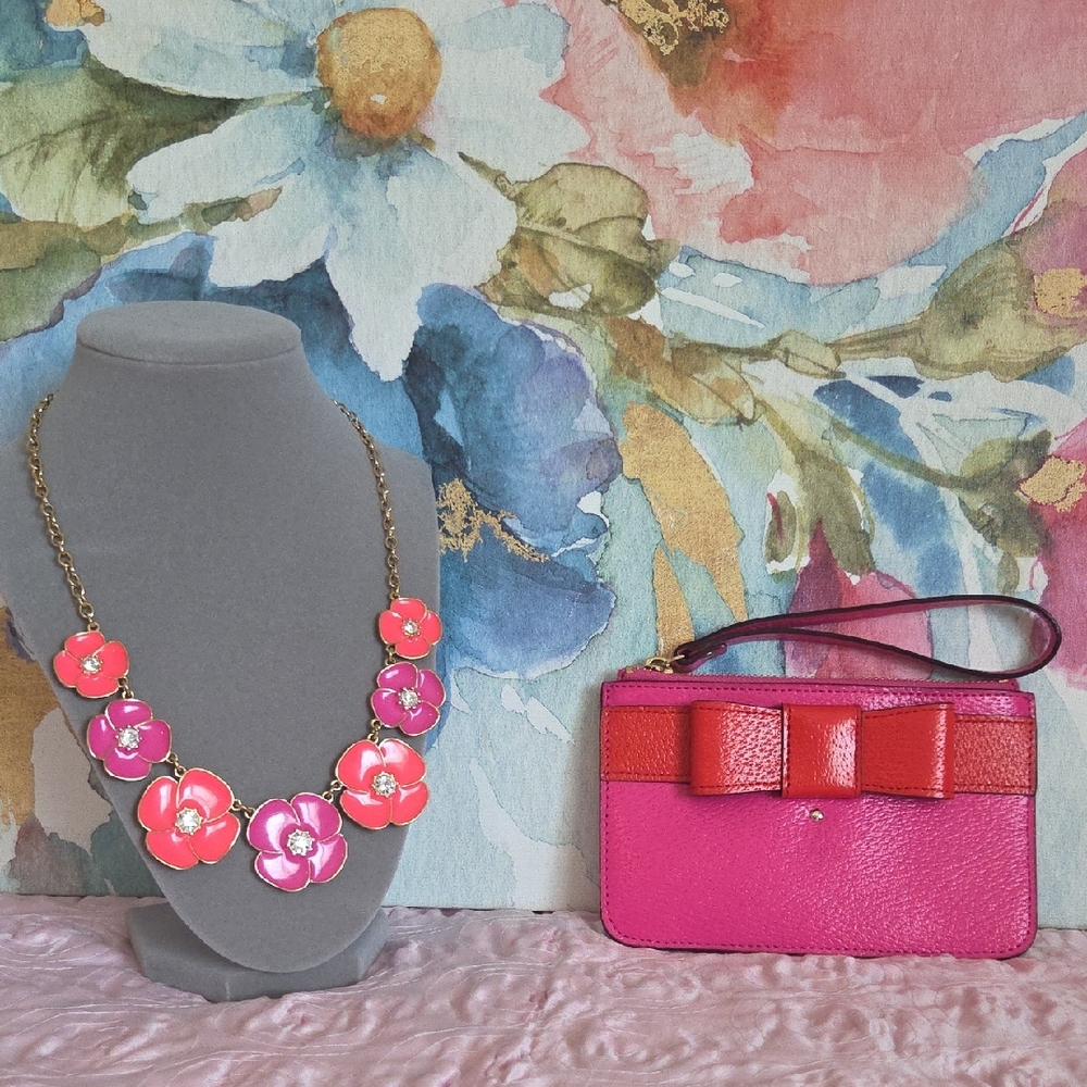 Kate Spade Bundle Statement Necklace and Kirk Bee Bow Wristlet